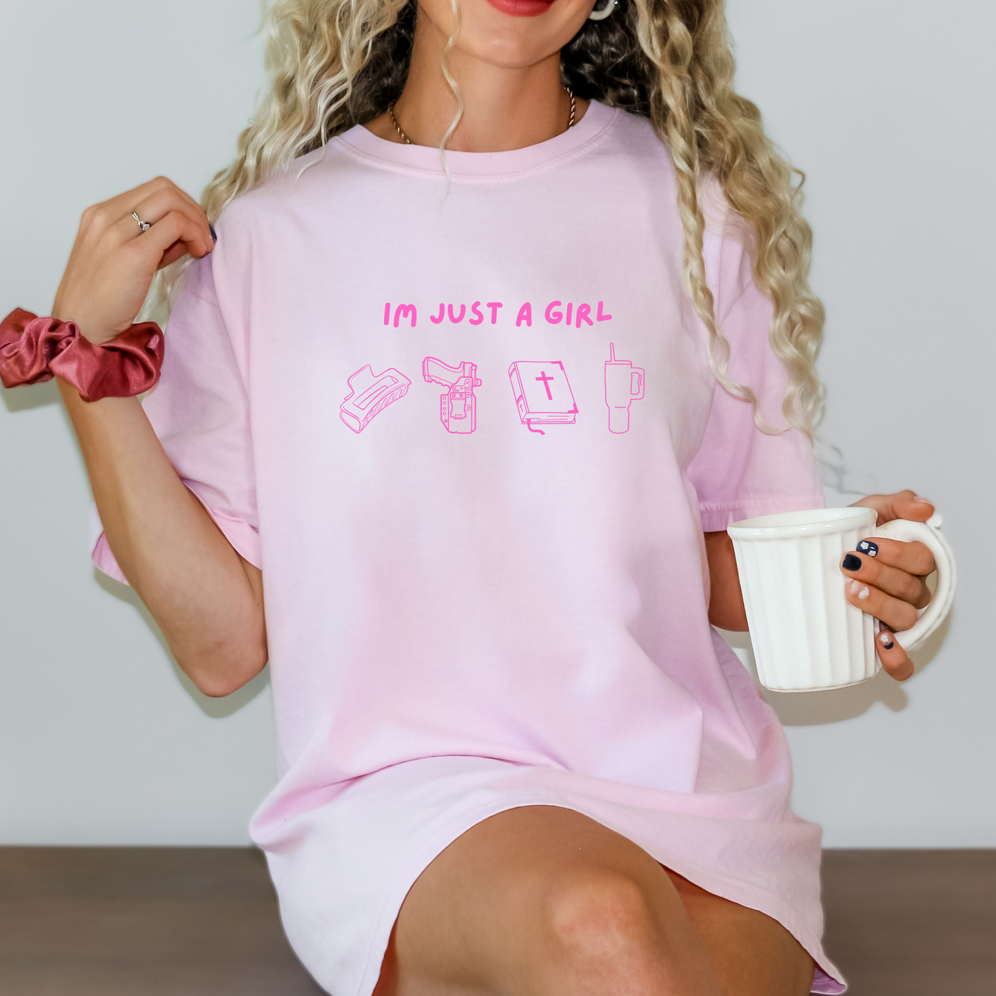 Just A Girl Embroidered Tee