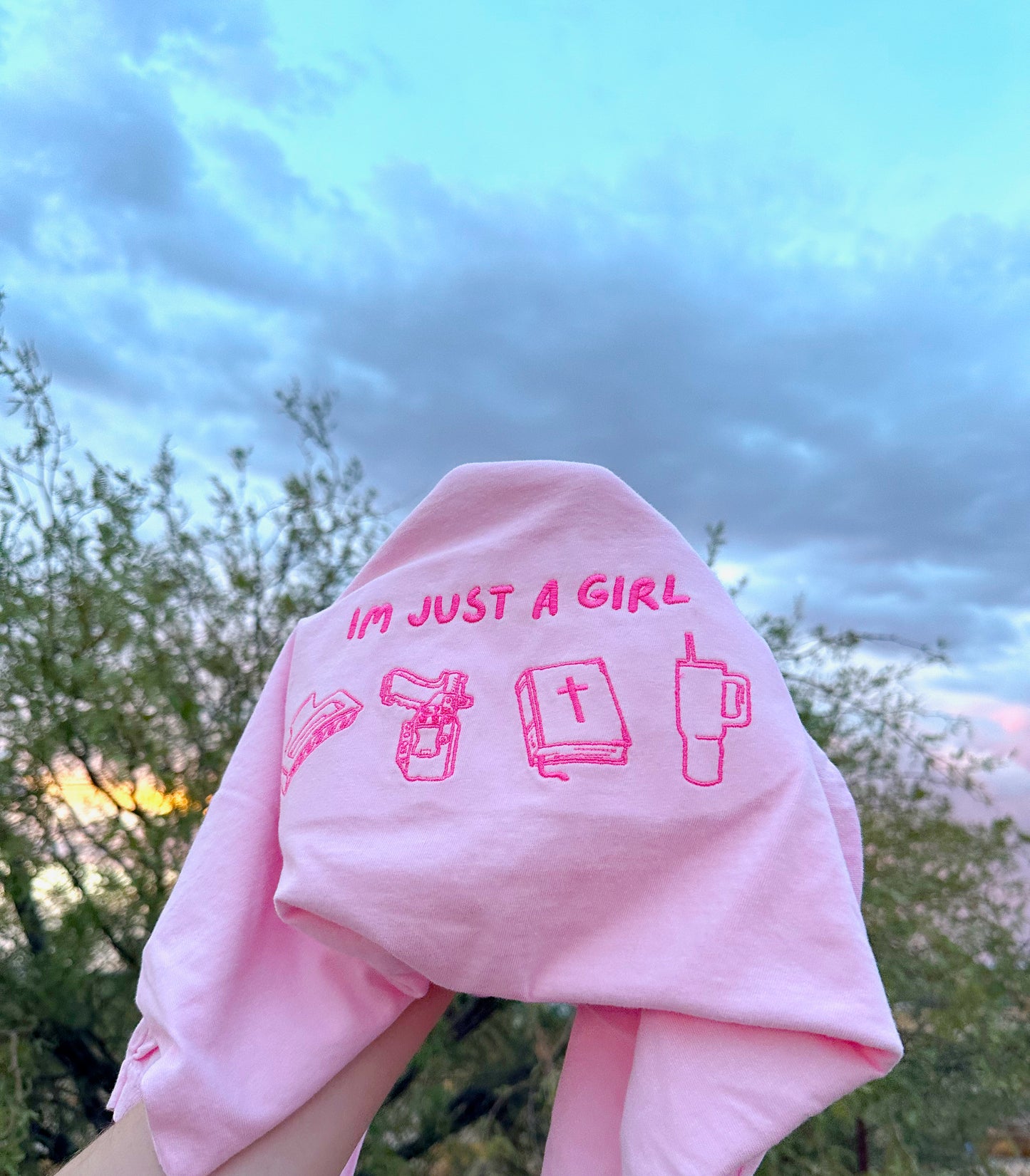 Just A Girl Embroidered Tee