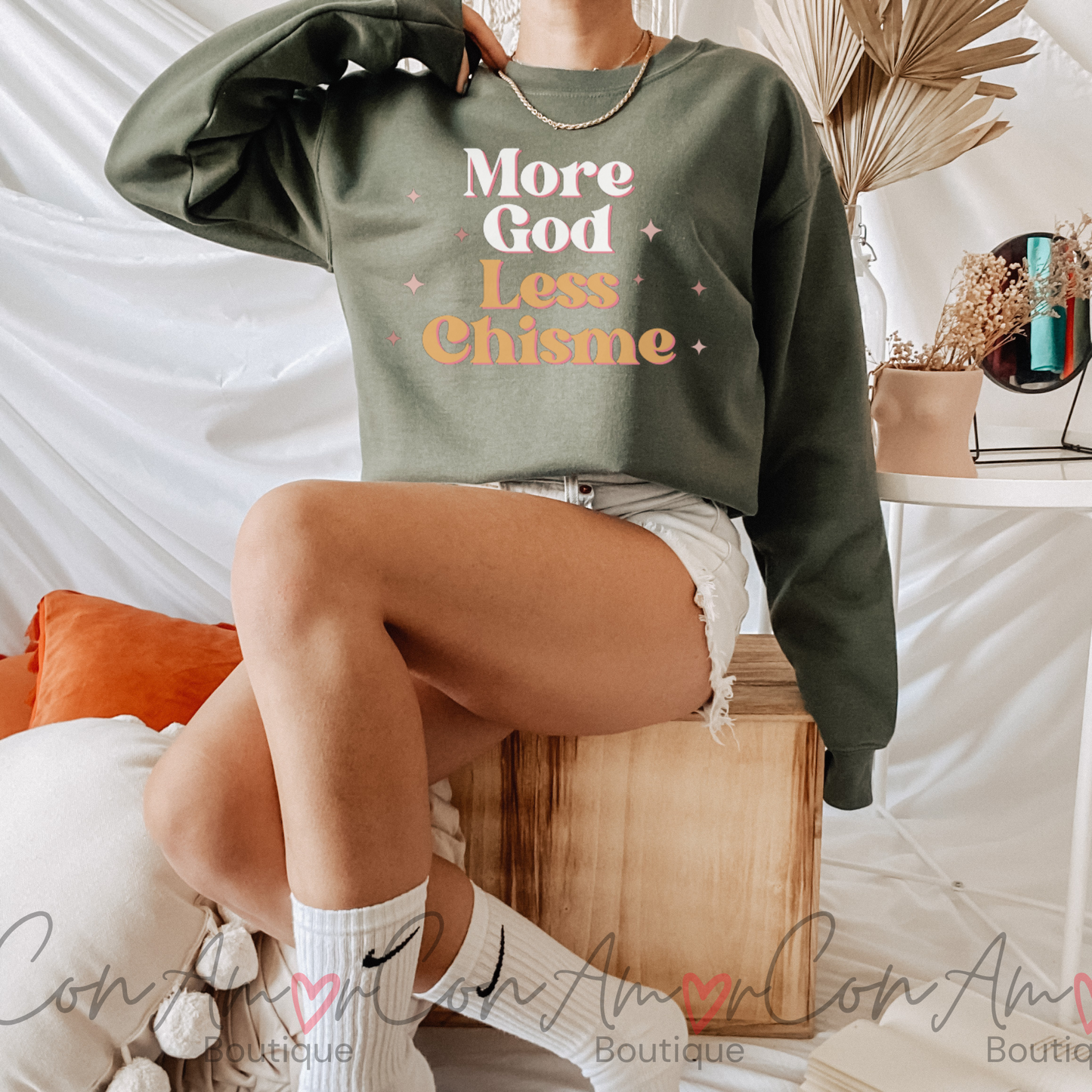 More God Less Chisme Sweater