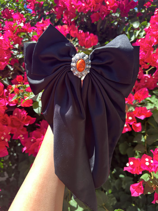 Adelita Bow - Black and Orange