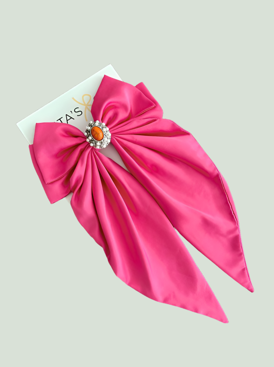 Adelita Bow - Pink and Orange