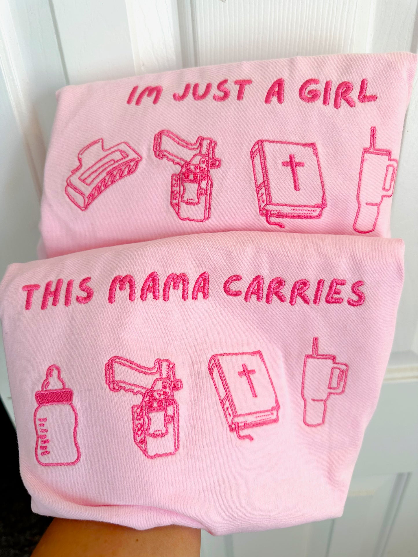 This Mama Carries Embroidered Tee