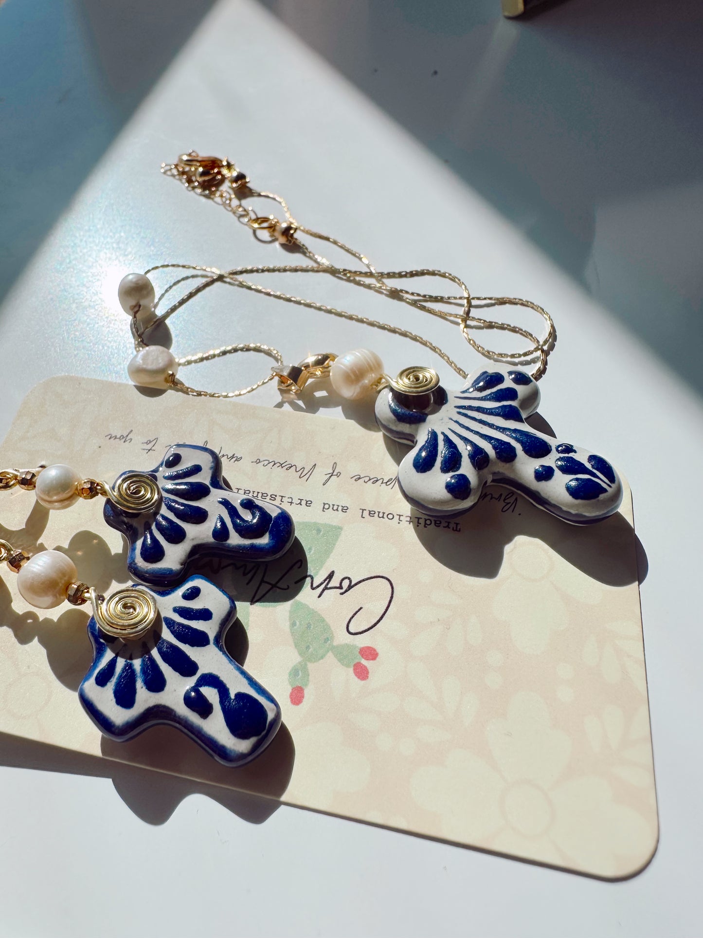 Blue Talavera Cross Set