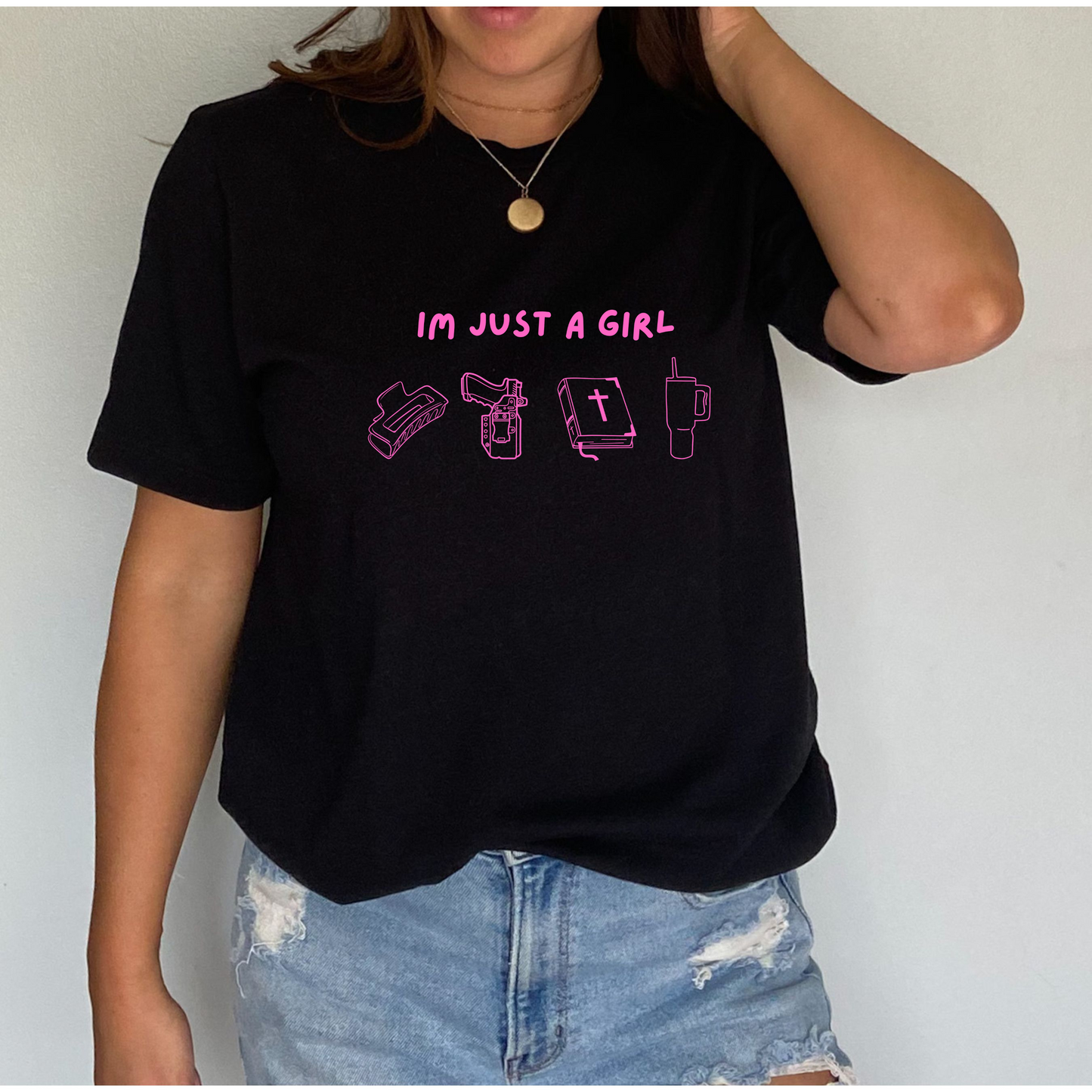 Just A Girl Embroidered Tee