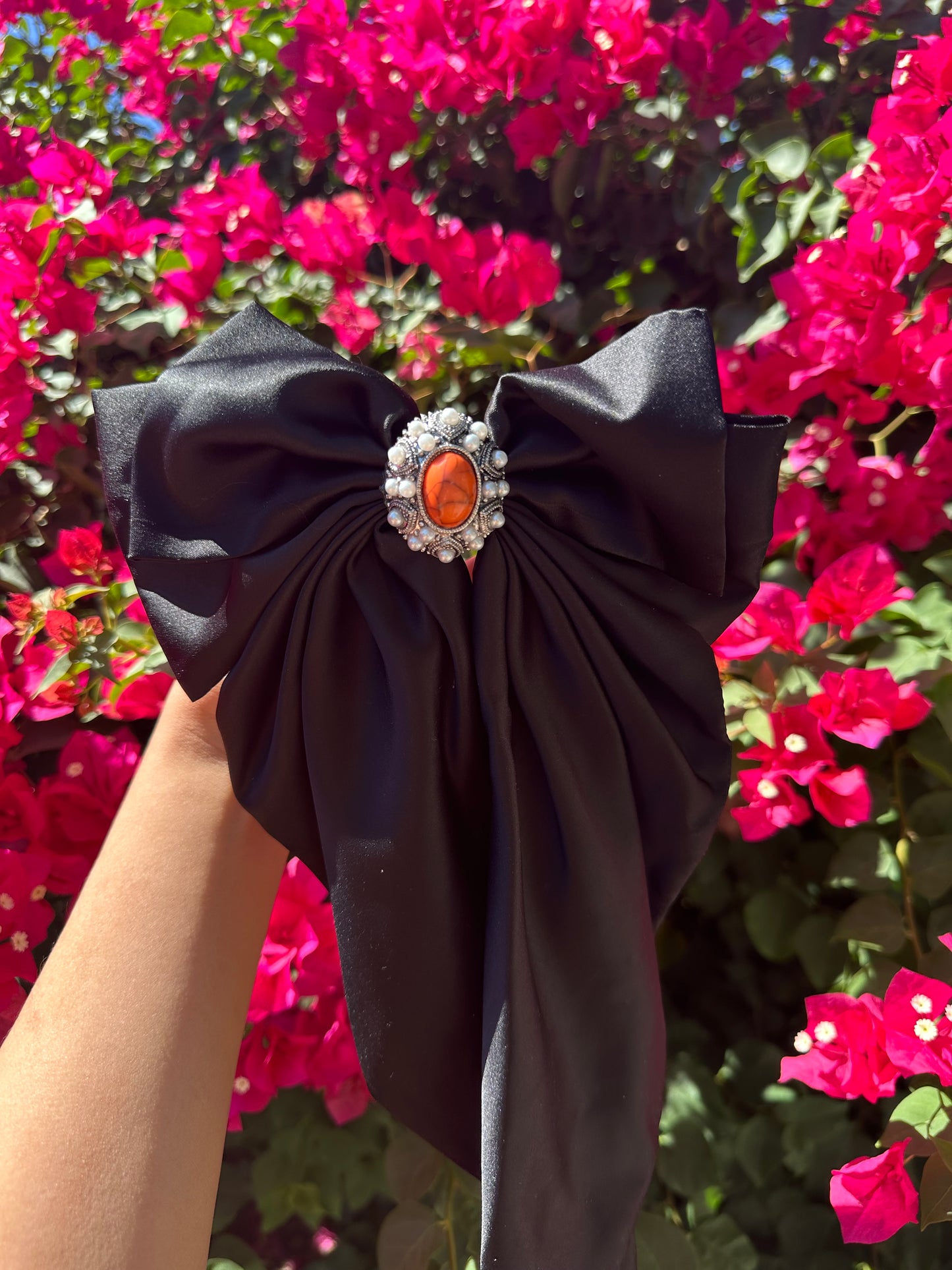 Adelita Bow - Black and Orange