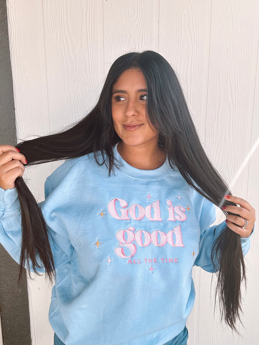 God is good Embroidered Sweater