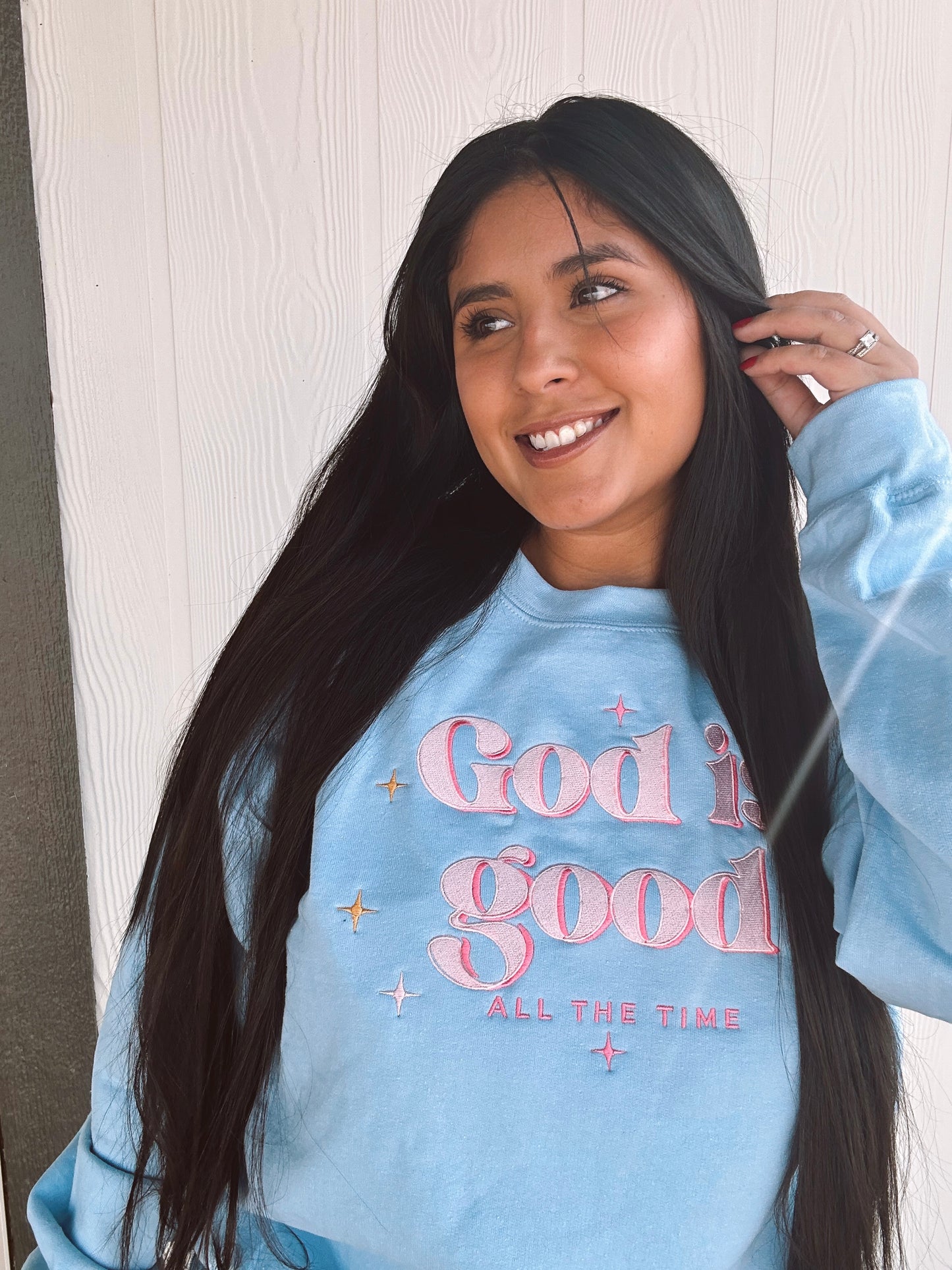 God is good Embroidered Sweater