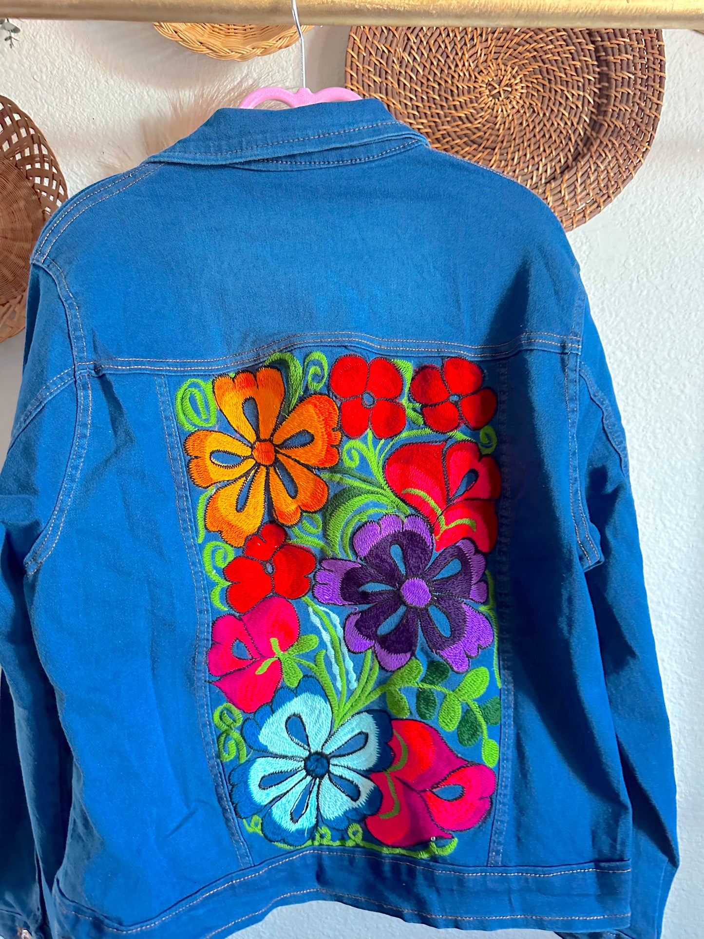 Red Rose Jean Jacket