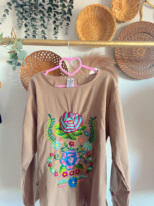 Olivia Long Sleeve Top - Brown